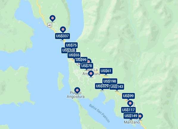 mapa booking patagonia dolares