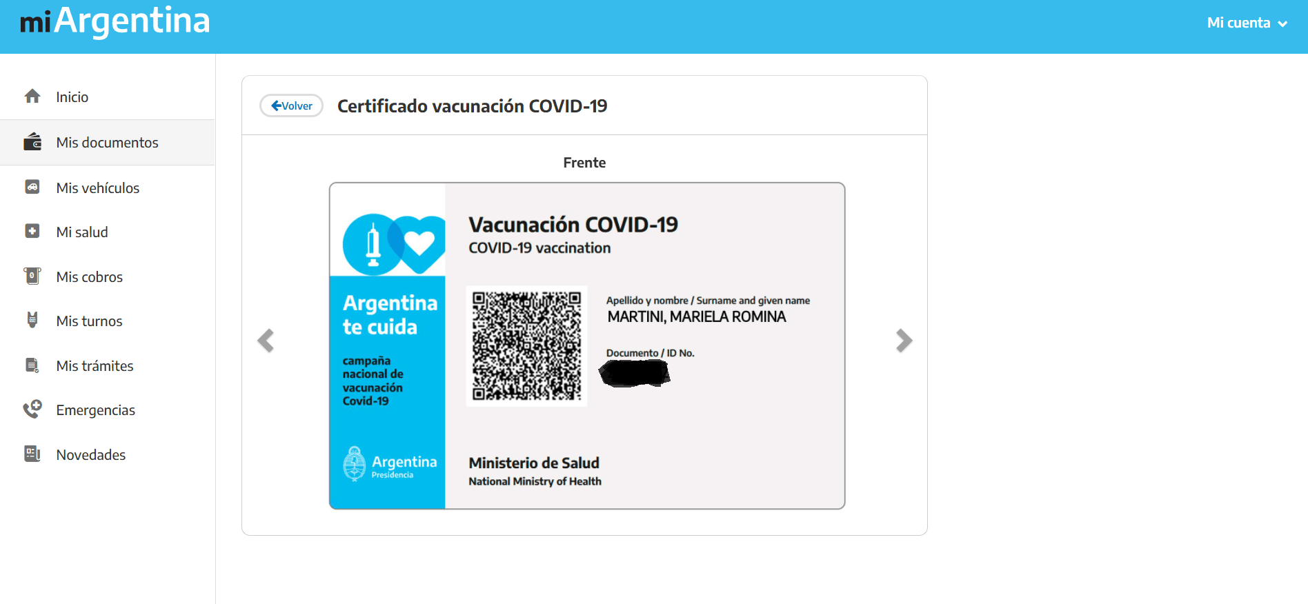 certificado de vacunacion mi argentina