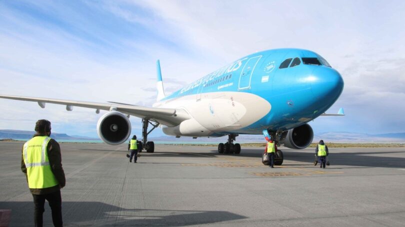 aerolineas argentinas a330 en calafate