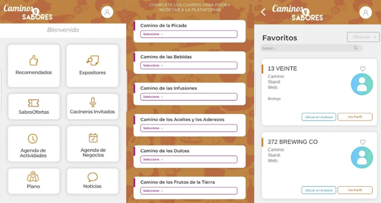 caminos y sabores 2022 app